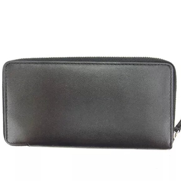 Celine Wallet Purse Long Wallet Logo Black Blue Woman Authentic Used - Picture 2 of 6